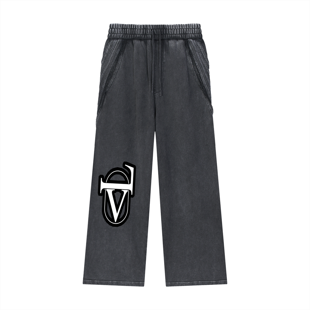 Snow Washed Tape Raw Edge Sweatpants