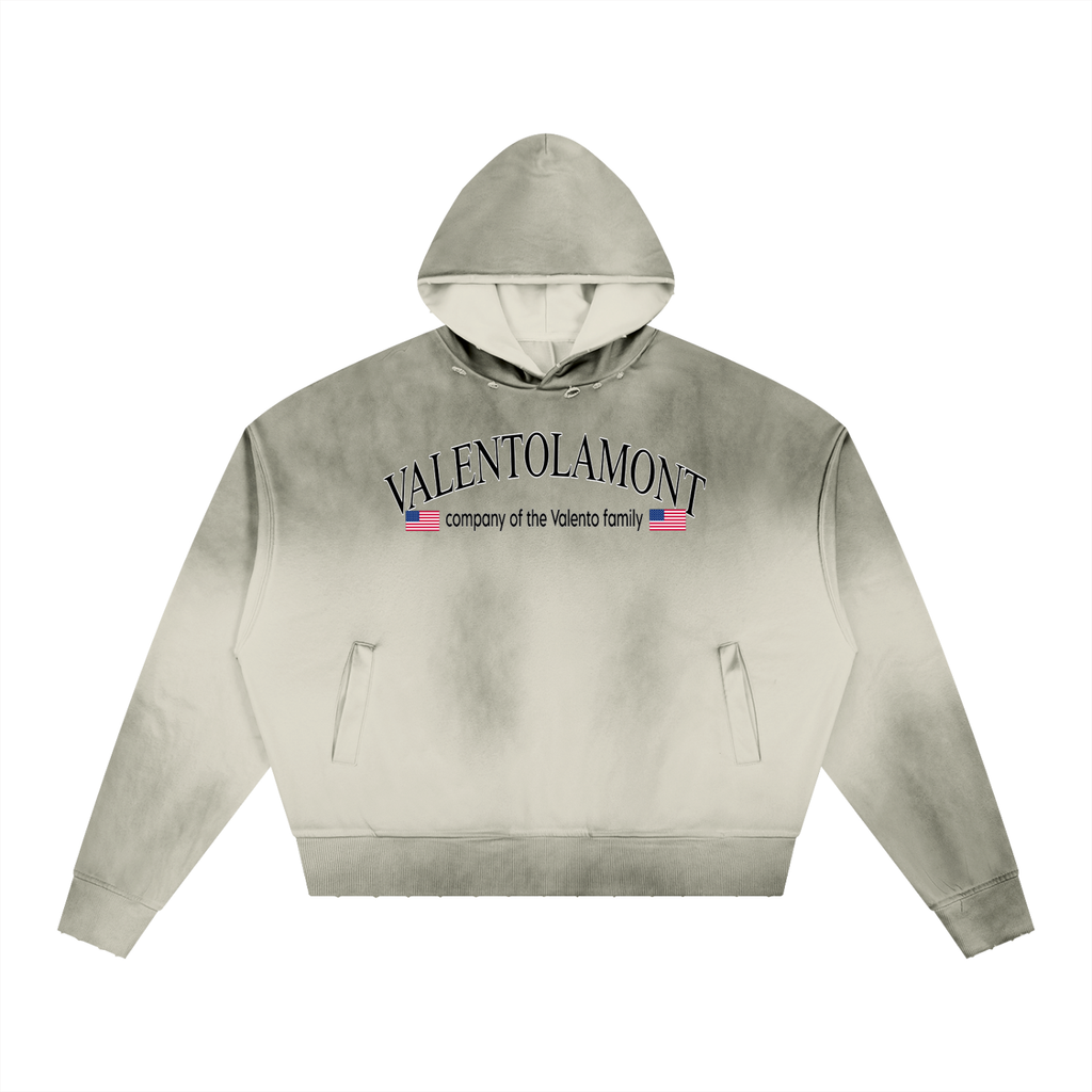 Unisex Sunfade Distressed Boxy Hoodie