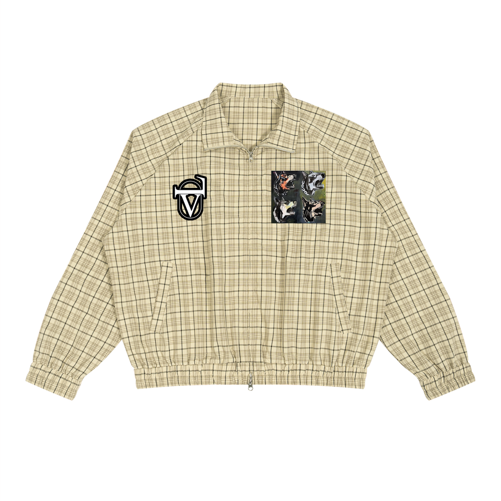 Unisex Plaid Full-Zip Track Jacket