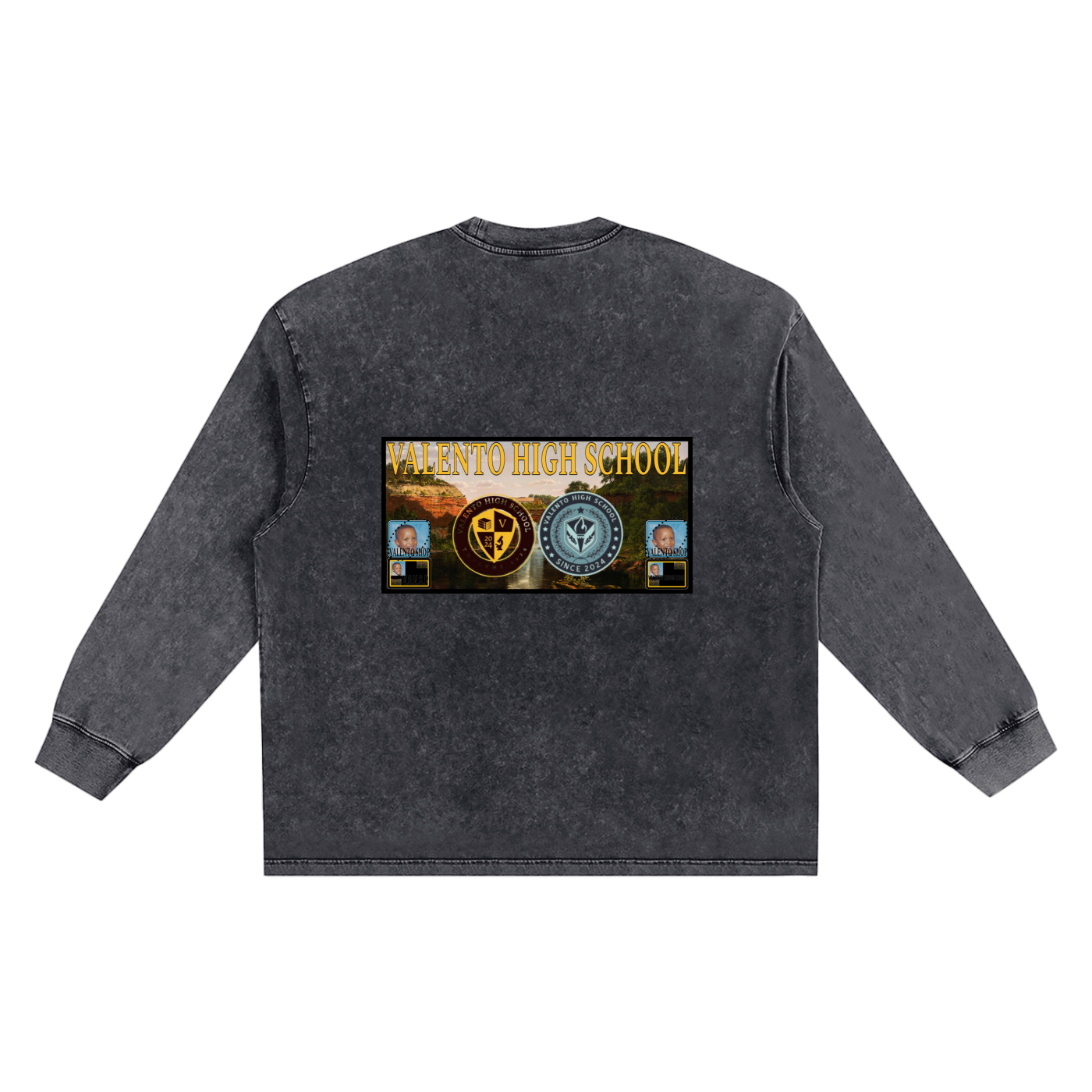 Snow Washed Oversize Long Sleeve T-shirt