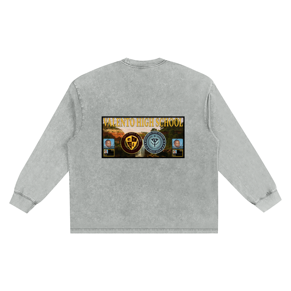 Snow Washed Oversize Long Sleeve T-shirt