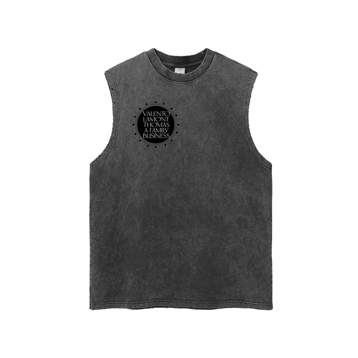 Snow Washed Frayed Hem Tank Top