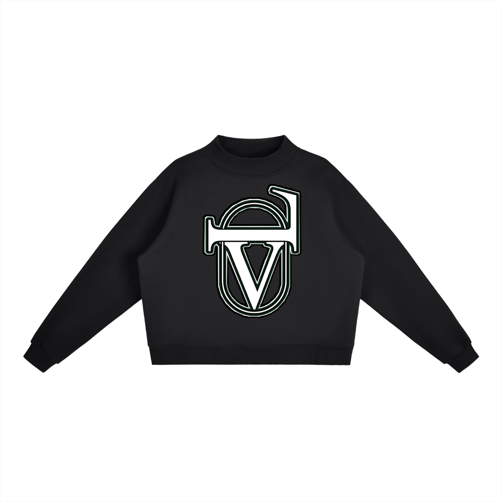 Essential Fleece Mock-Neck Crew Sweatshirt
