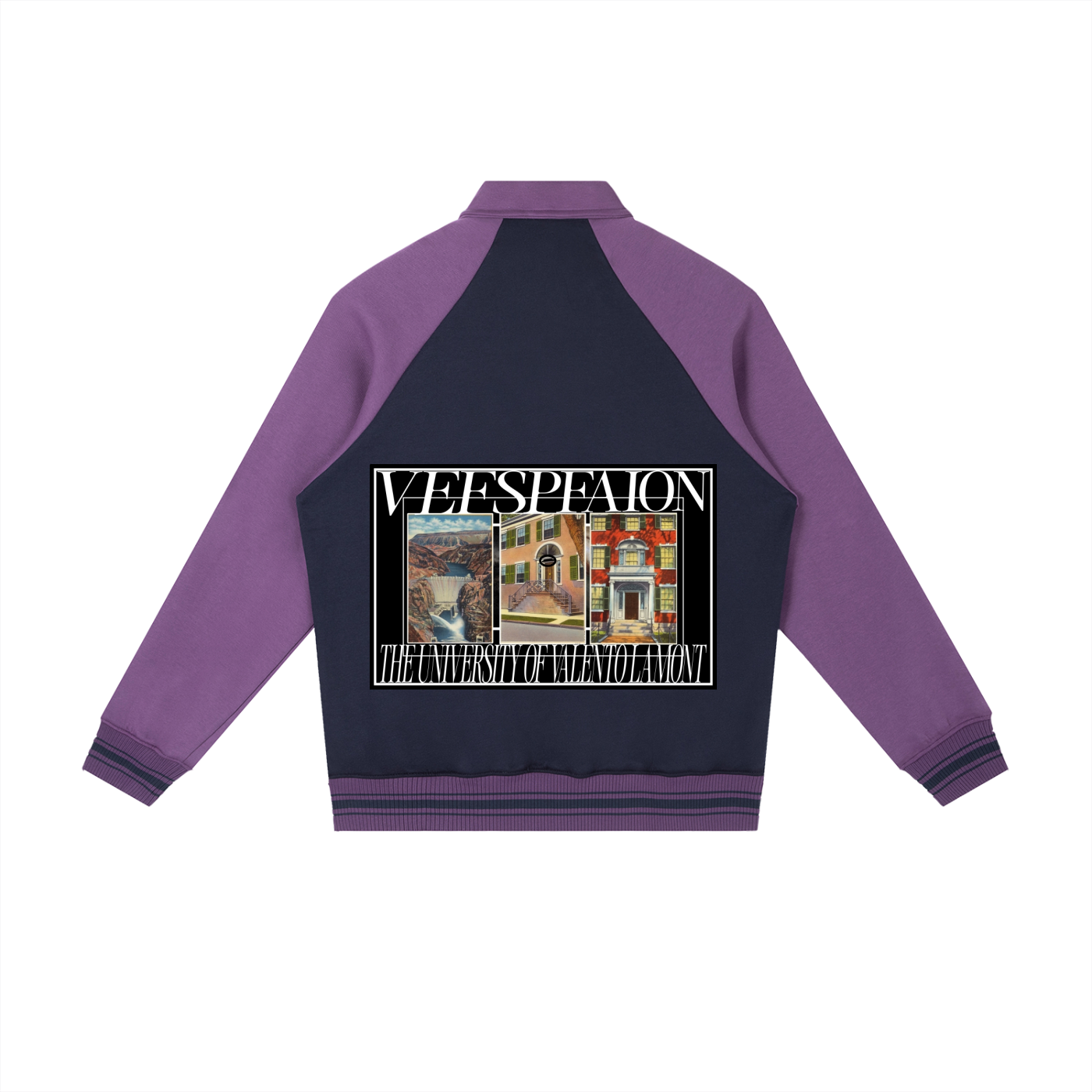 Contrast Raglan Sleeve Baseball Jacket