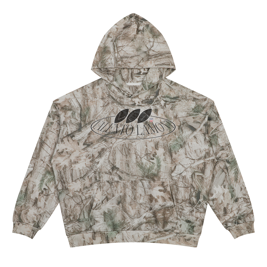 V Oversized Fleece Tree Camo Hoodie