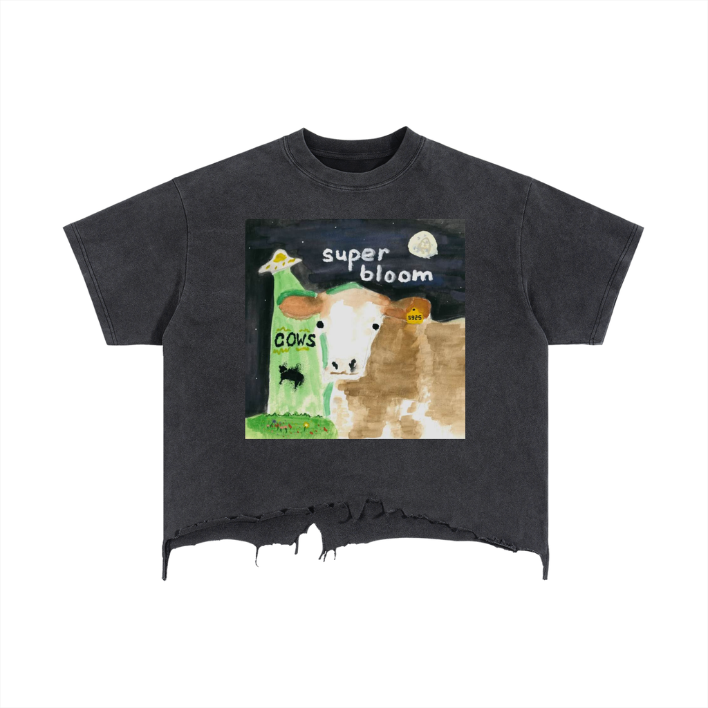 Vintage Wash Boxy Distressed Hem T-Shirt