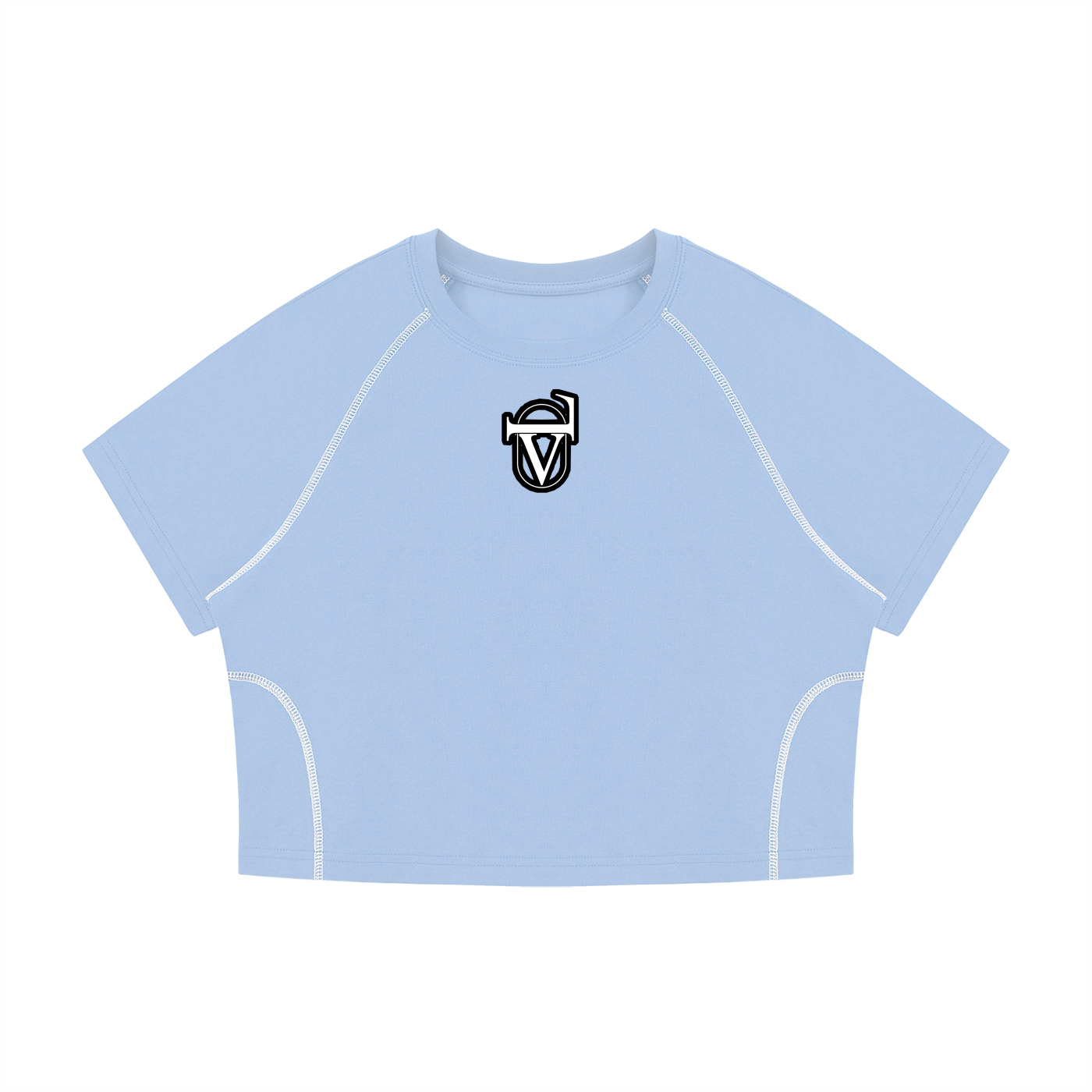 Women's Contrast Stitch Raglan Crop T-Shirt
