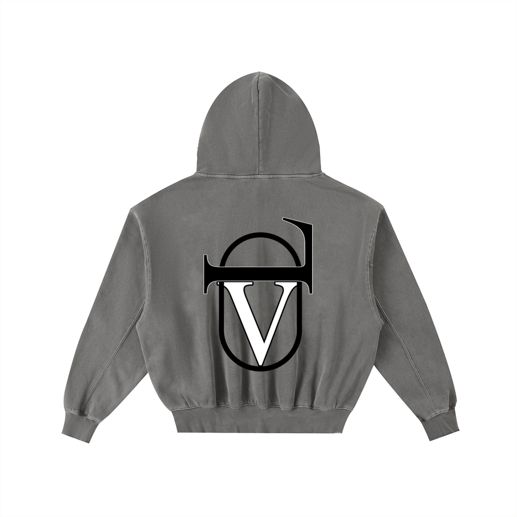 Frayed Enzyme Washed Fleece Hoodie
