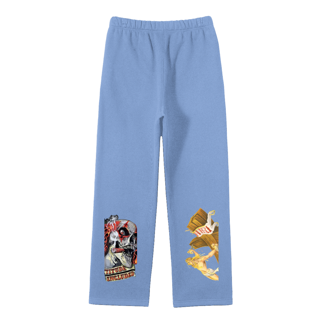 Streetwear Unisex Solid Color Fleece Straight Leg Pants