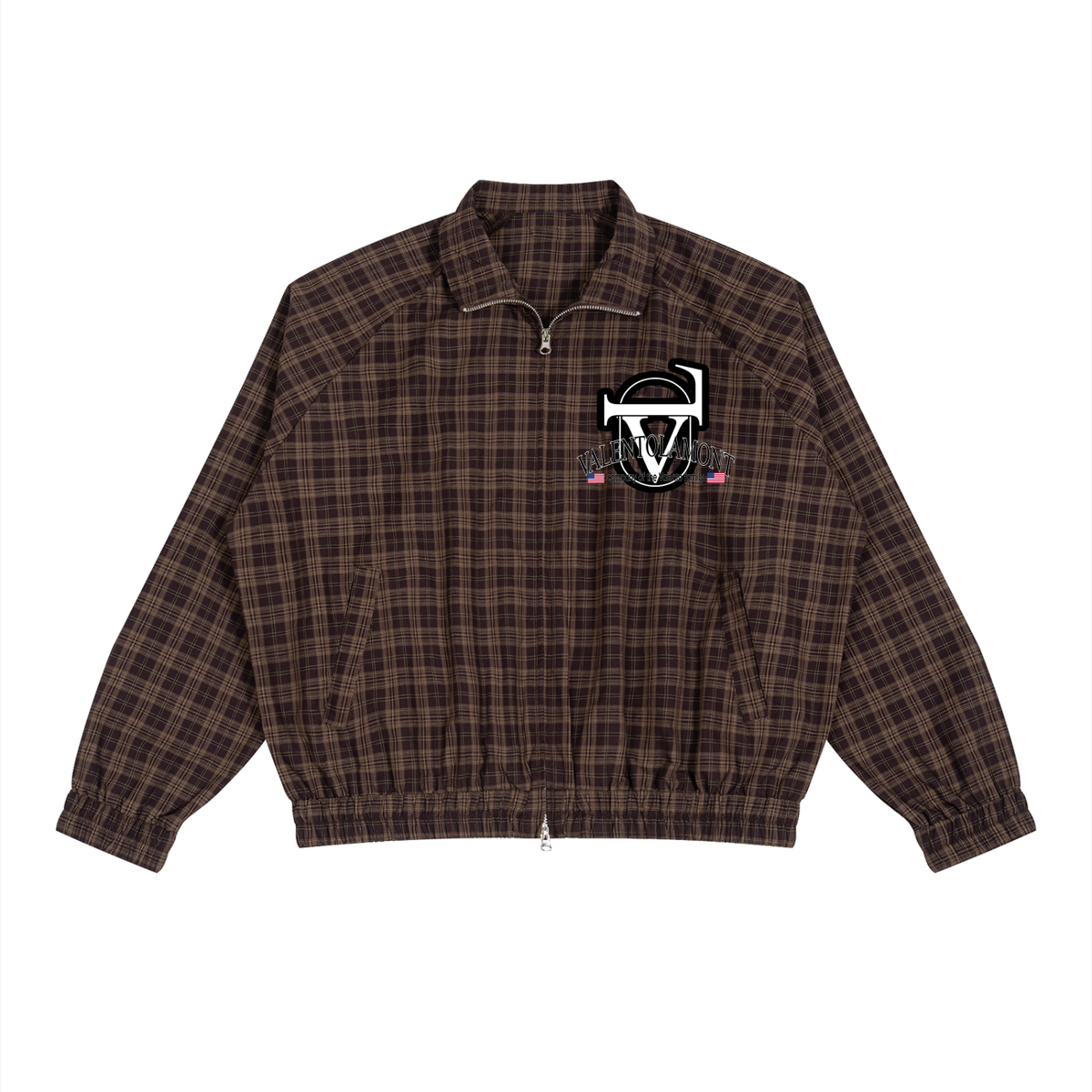 Unisex Plaid Full-Zip Track Jacket