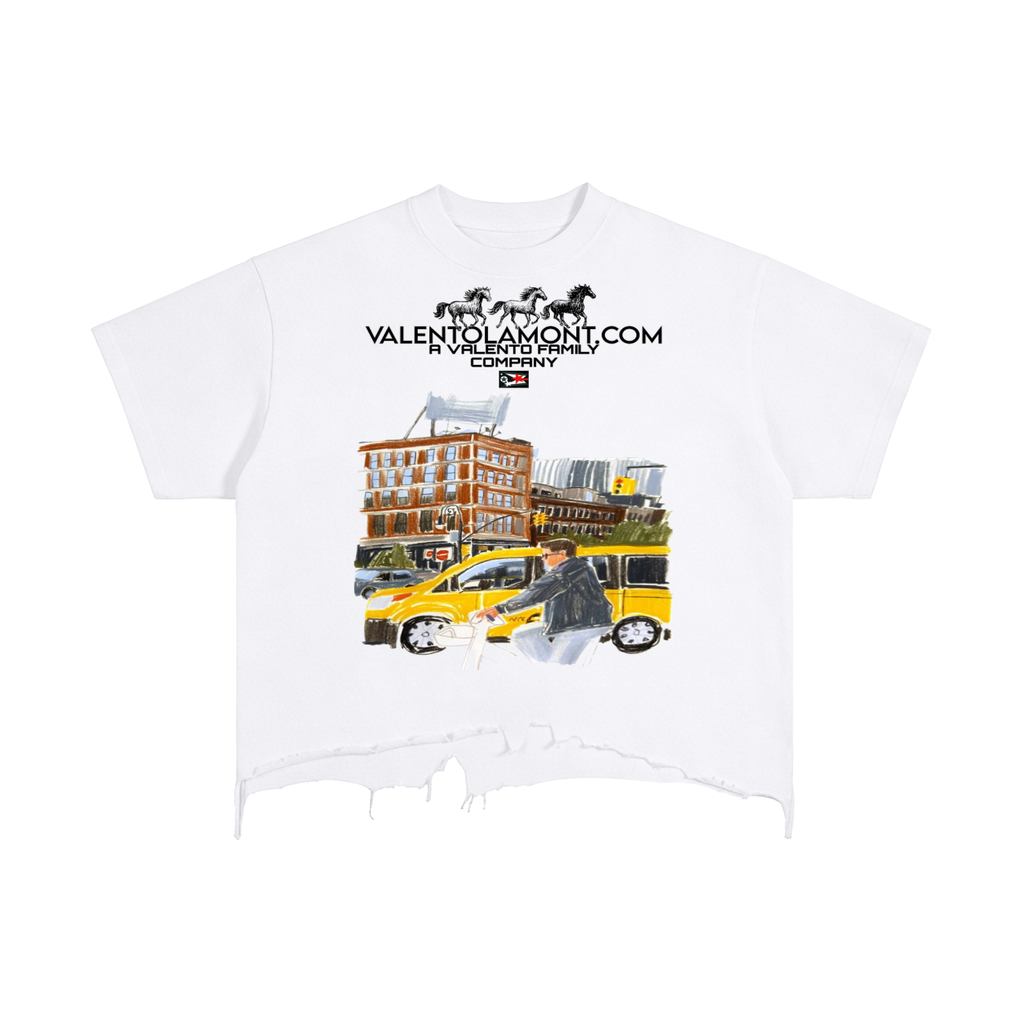 Vintage Wash Boxy Distressed Hem T-Shirt