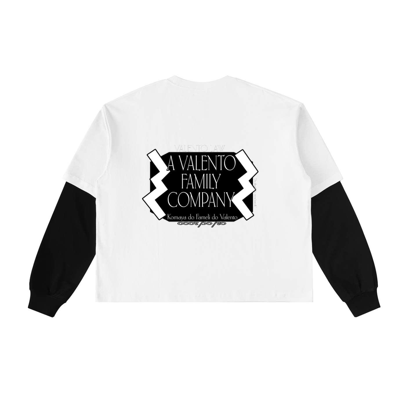 Layered Contrast Sleeve Cotton T-Shirt