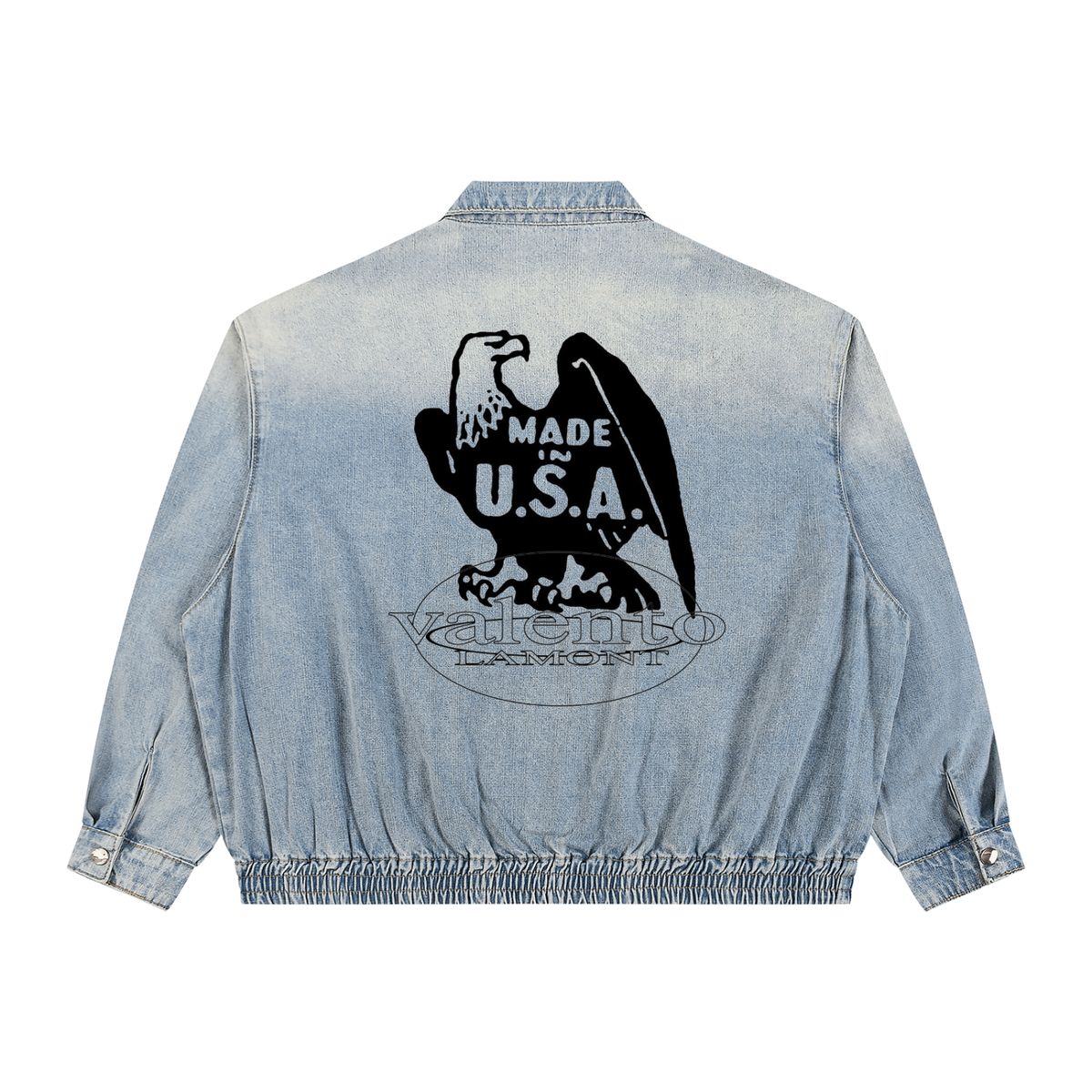 Unisex Vintage Wash Full-Zip Denim Jacket