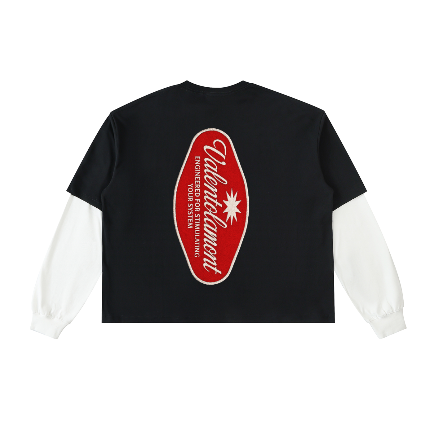 Layered Contrast Sleeve Cotton T-Shirt