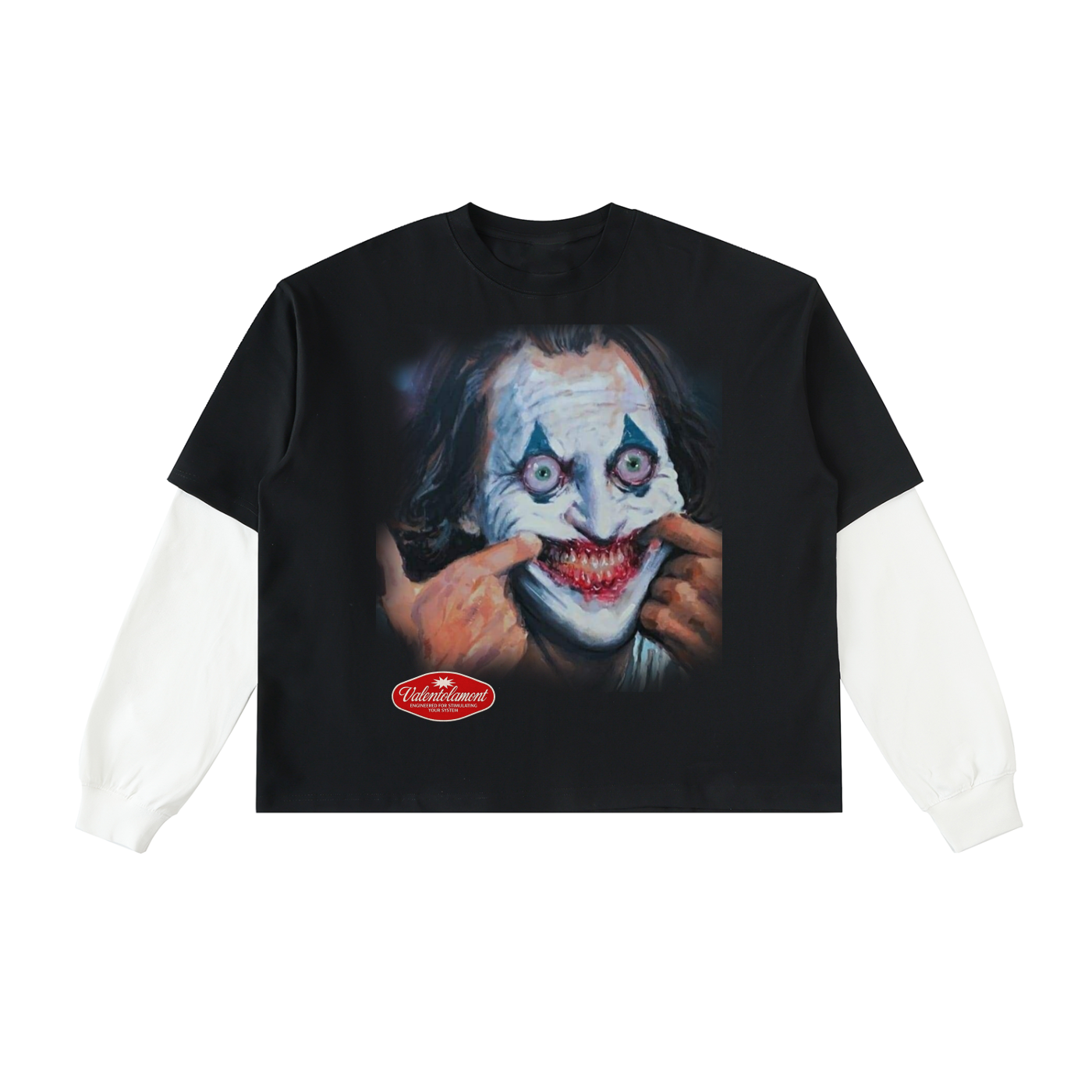 Layered Contrast Sleeve Cotton T-Shirt