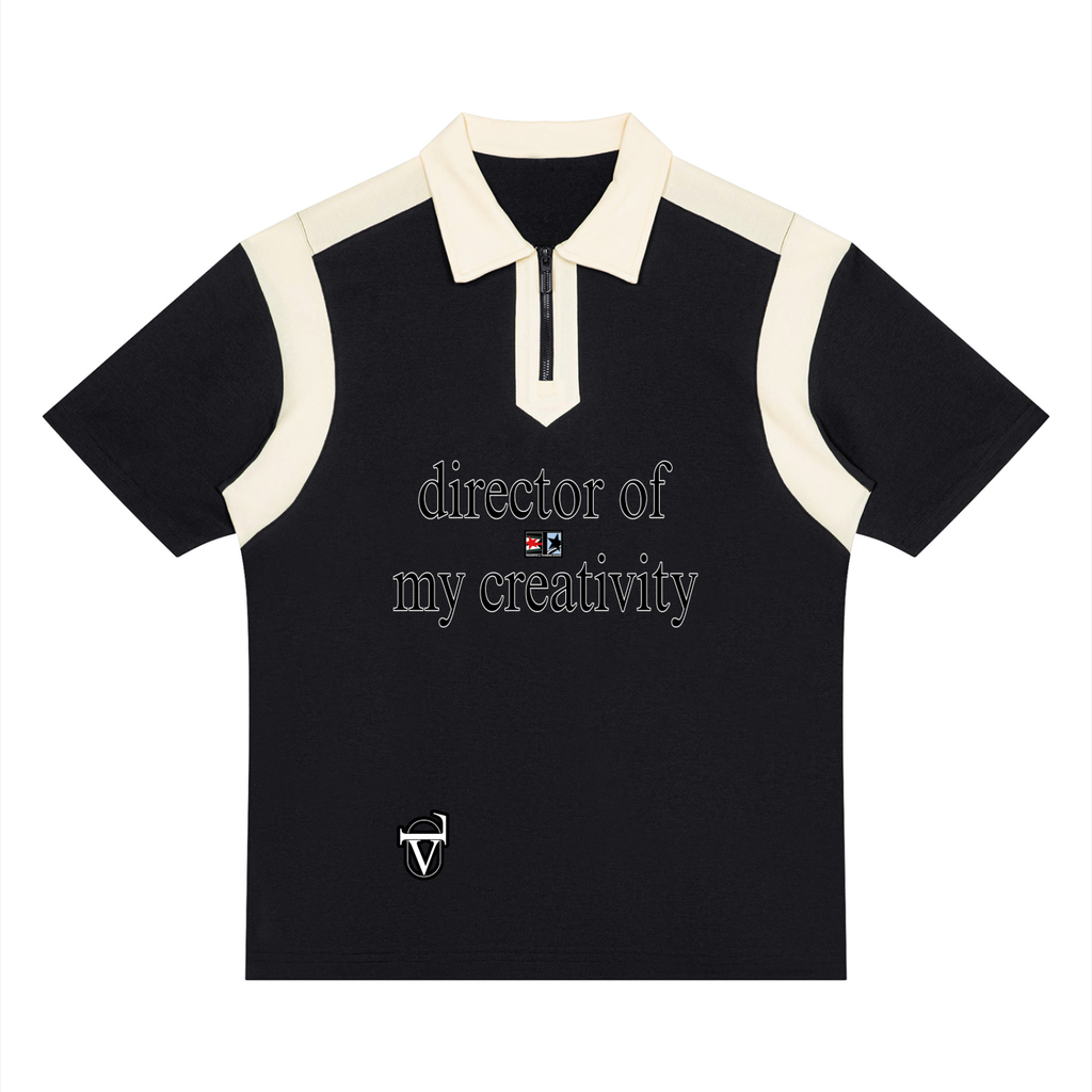 Unisex Color Block Quarter Zip Polo Shirt