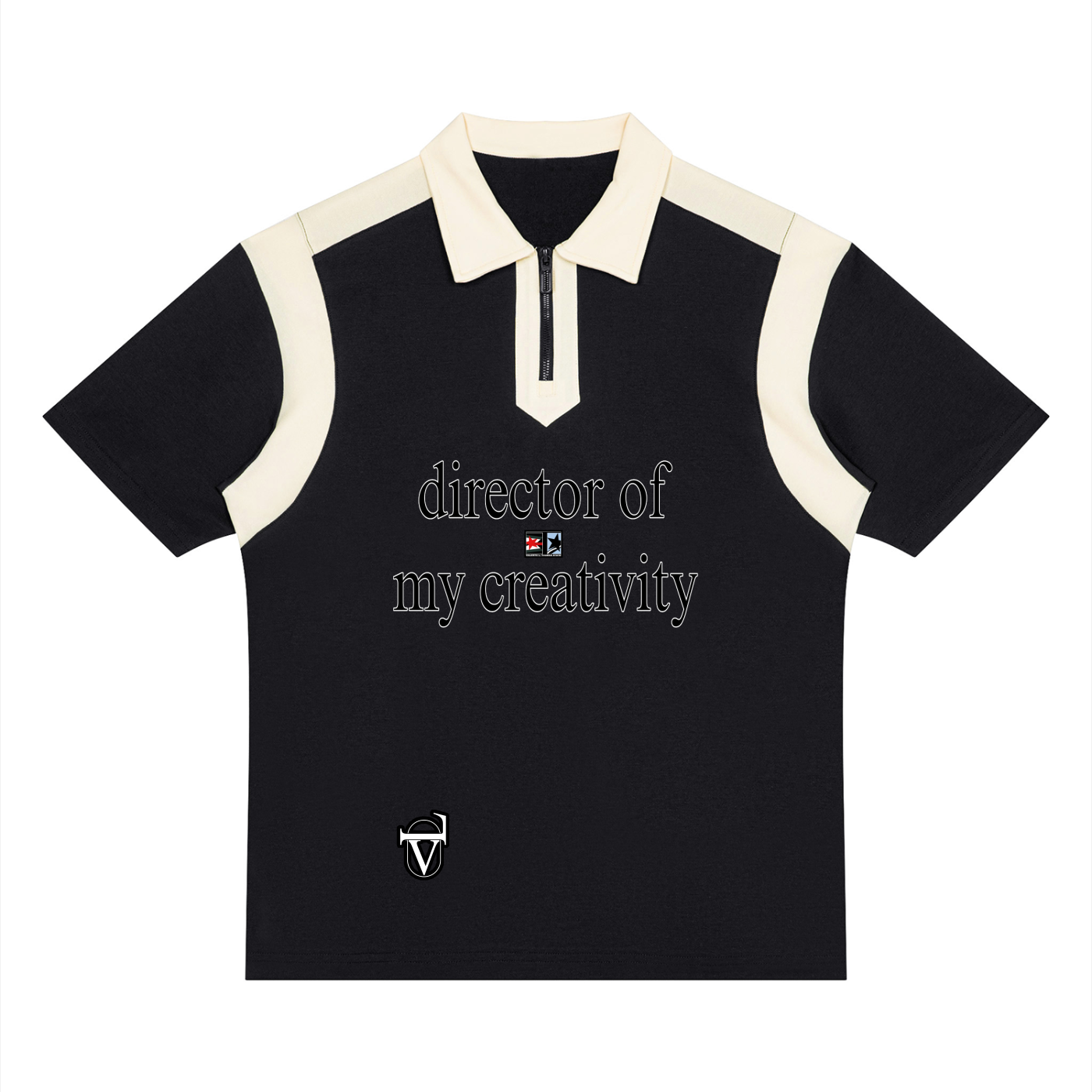 Unisex Color Block Quarter Zip Polo Shirt