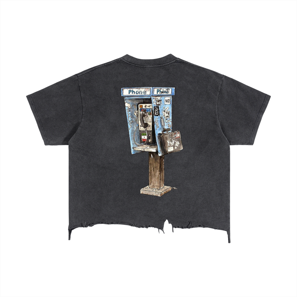 Vintage Wash Boxy Distressed Hem T-Shirt