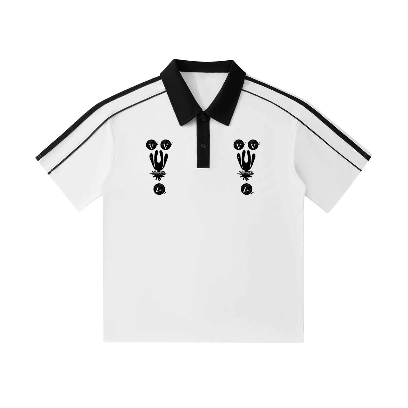 Contrast Collar Short-Sleeve Polo Shirt