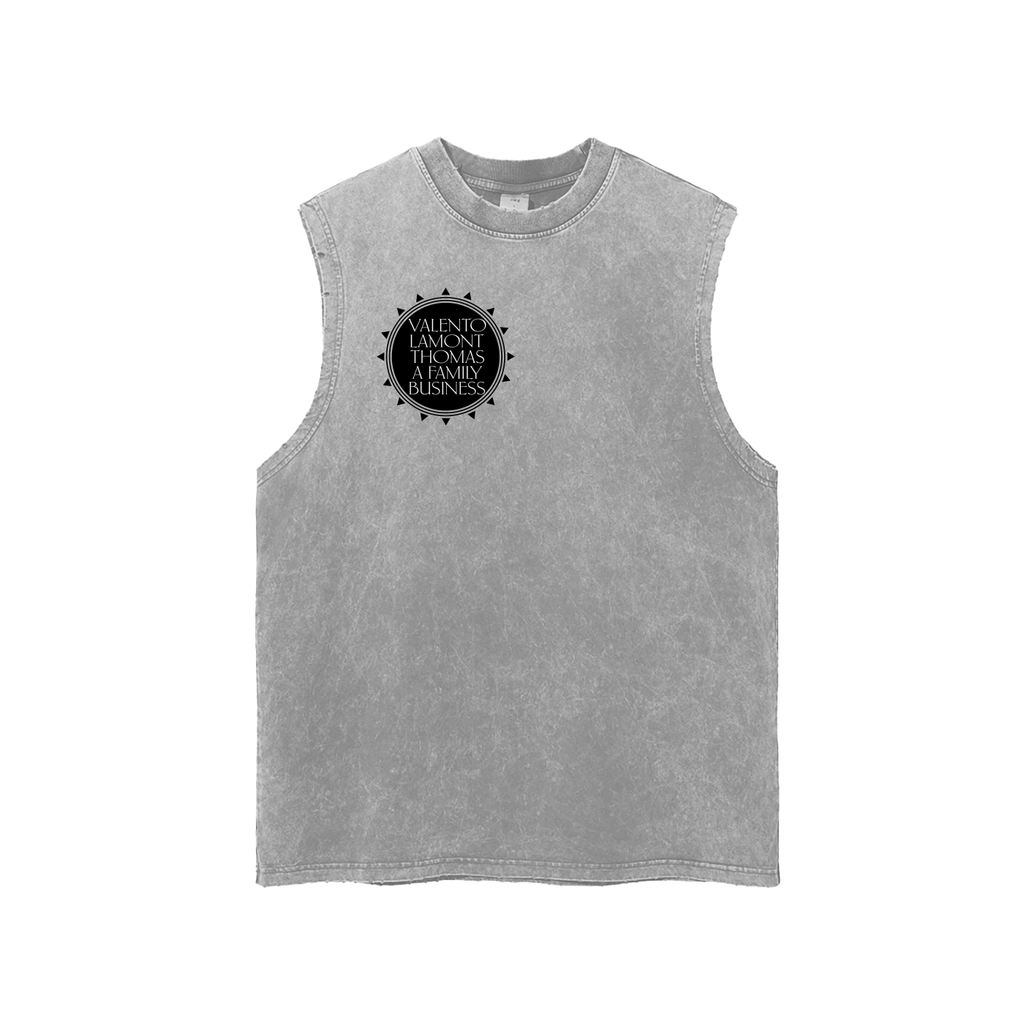 Snow Washed Frayed Hem Tank Top