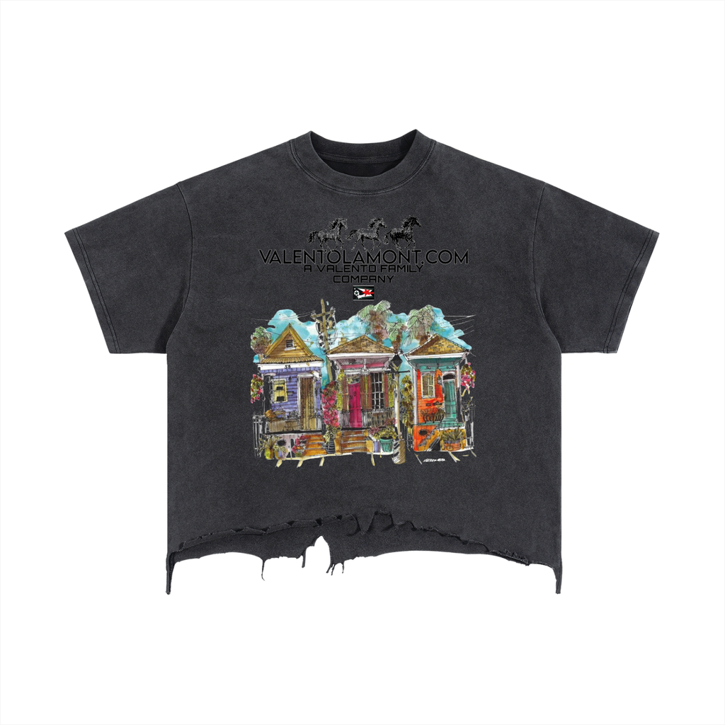 Vintage Wash Boxy Distressed Hem T-Shirt