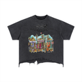 Vintage Wash Boxy Distressed Hem T-Shirt