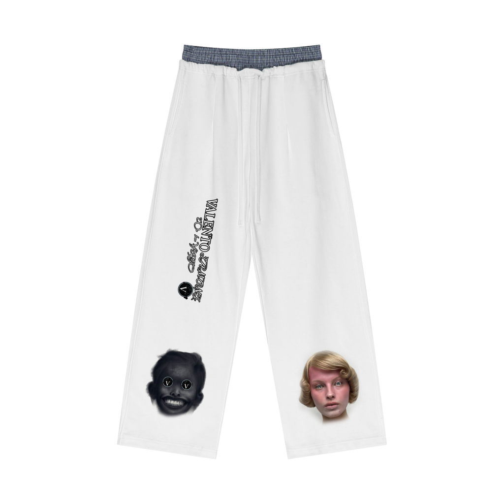 Plaid Contrast Waist Pants