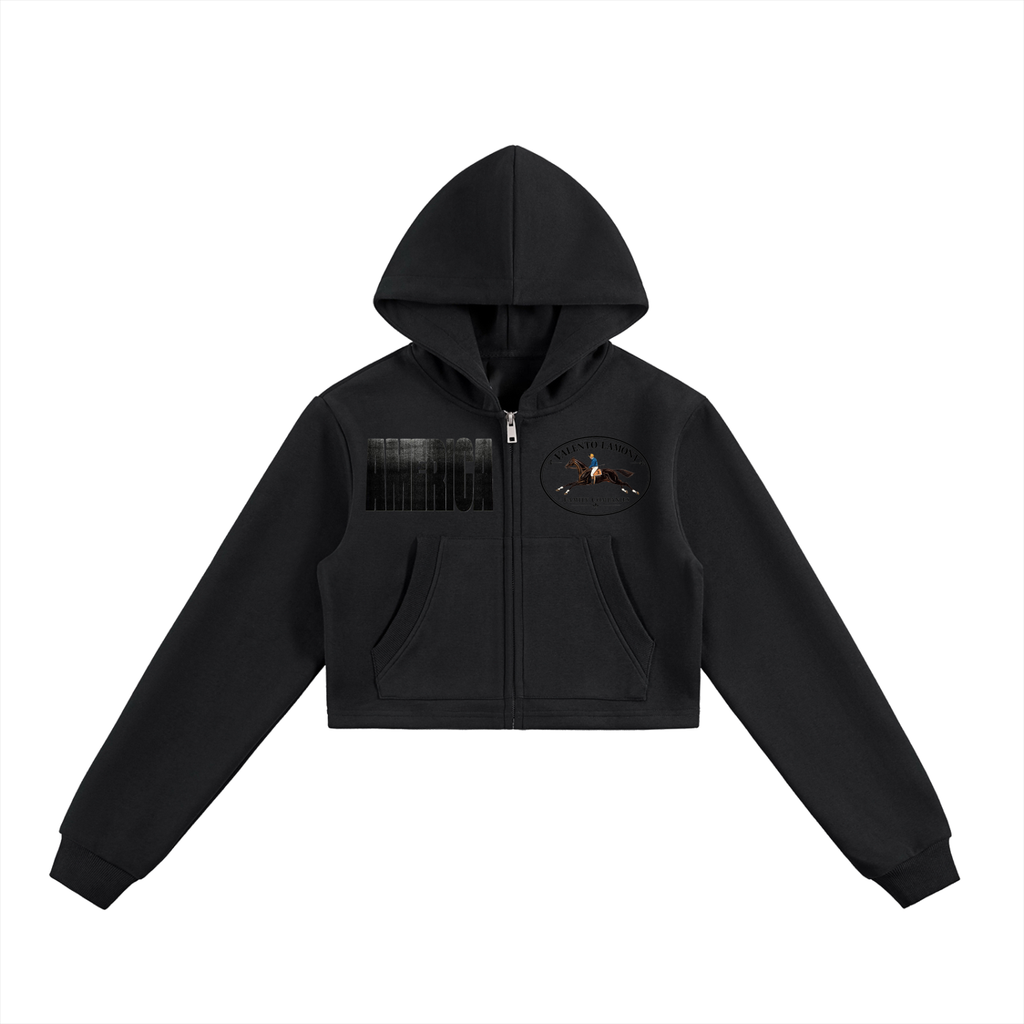 Essential Cropped Zip-Up Hoodie