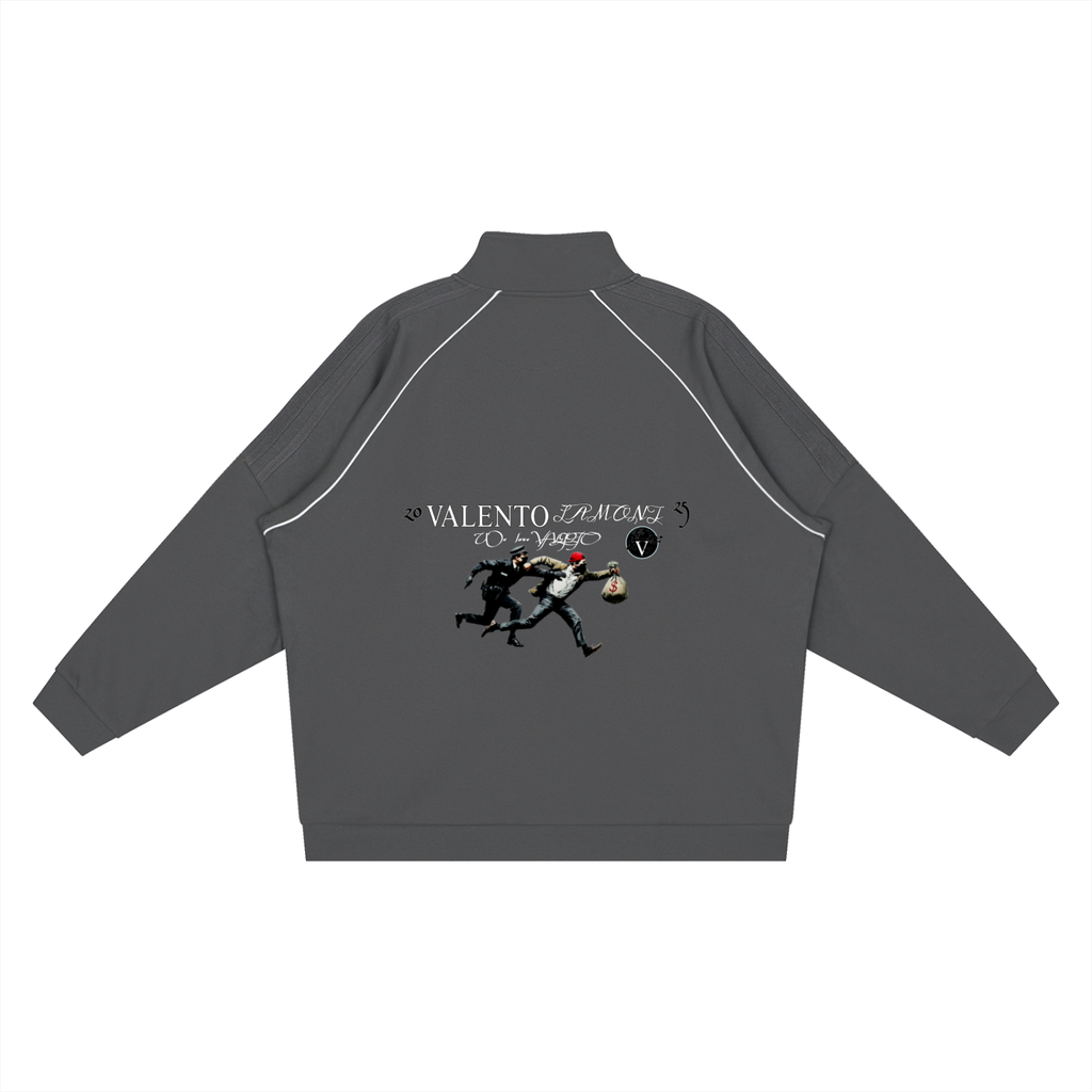 Reflection Striped Raglan Sleeve  Jacket