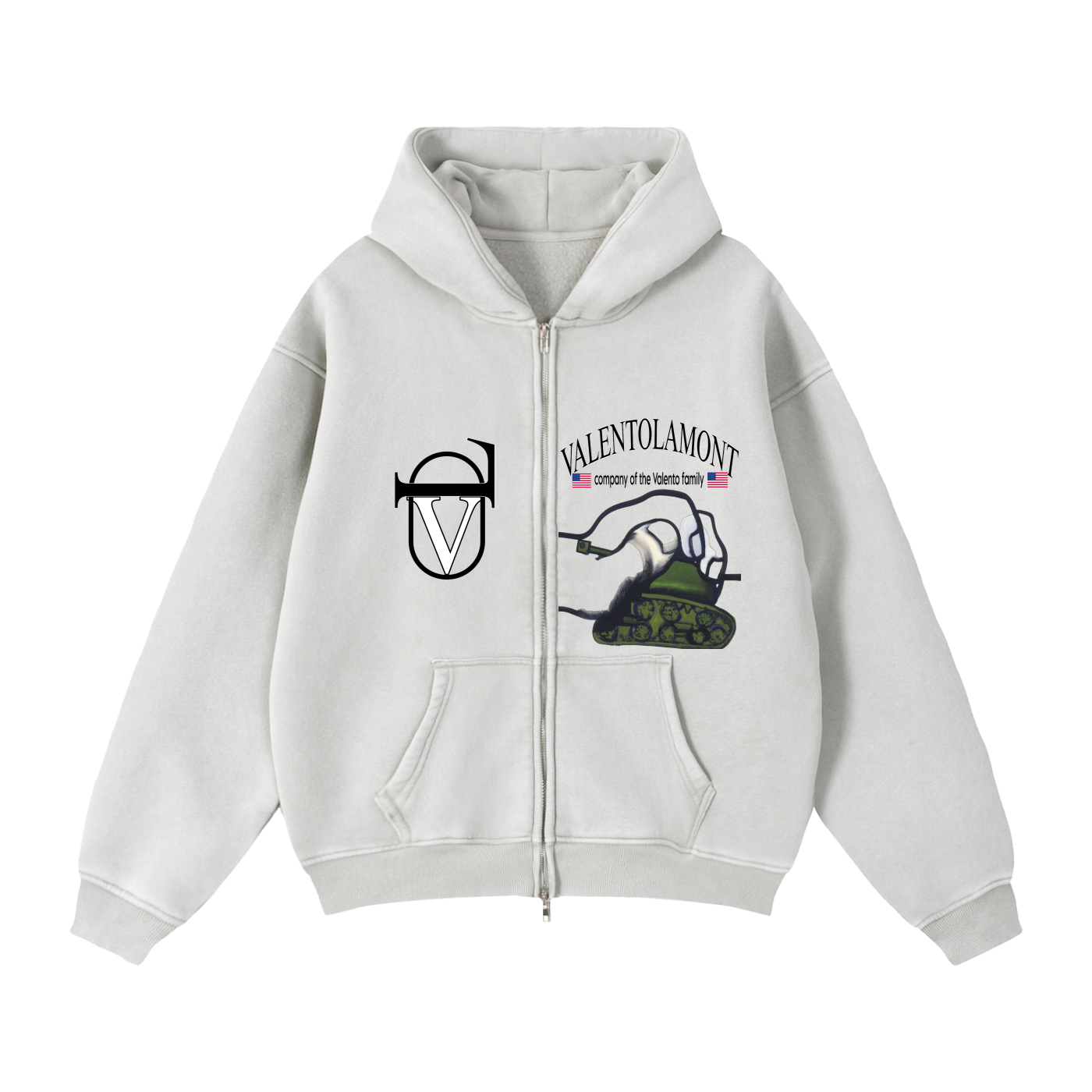 Zip-Through Boxy Fleece Hoodie