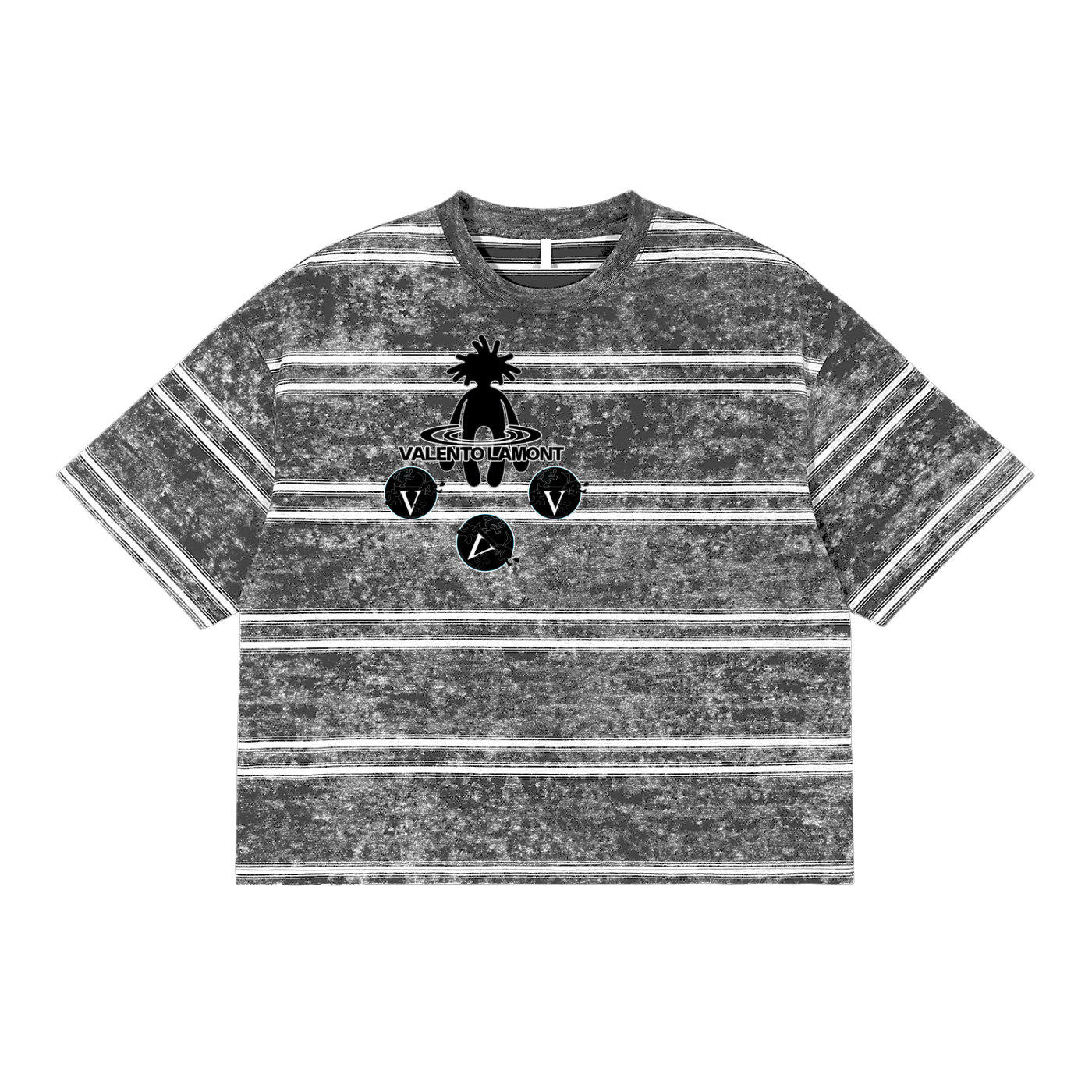 Snow Washed Stripe Boxy T-shirt