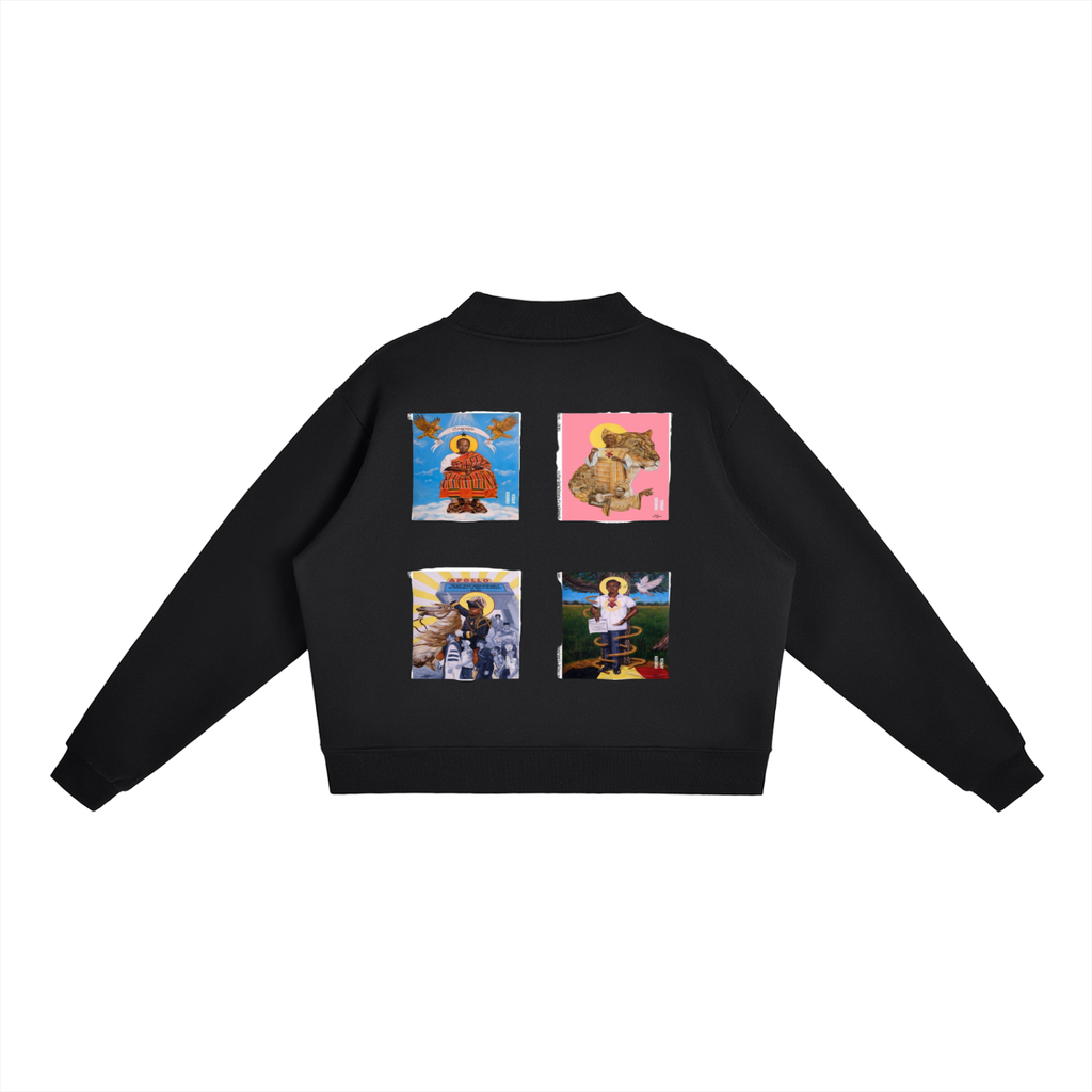 Essential Fleece Mock-Neck Crew Sweatshirt