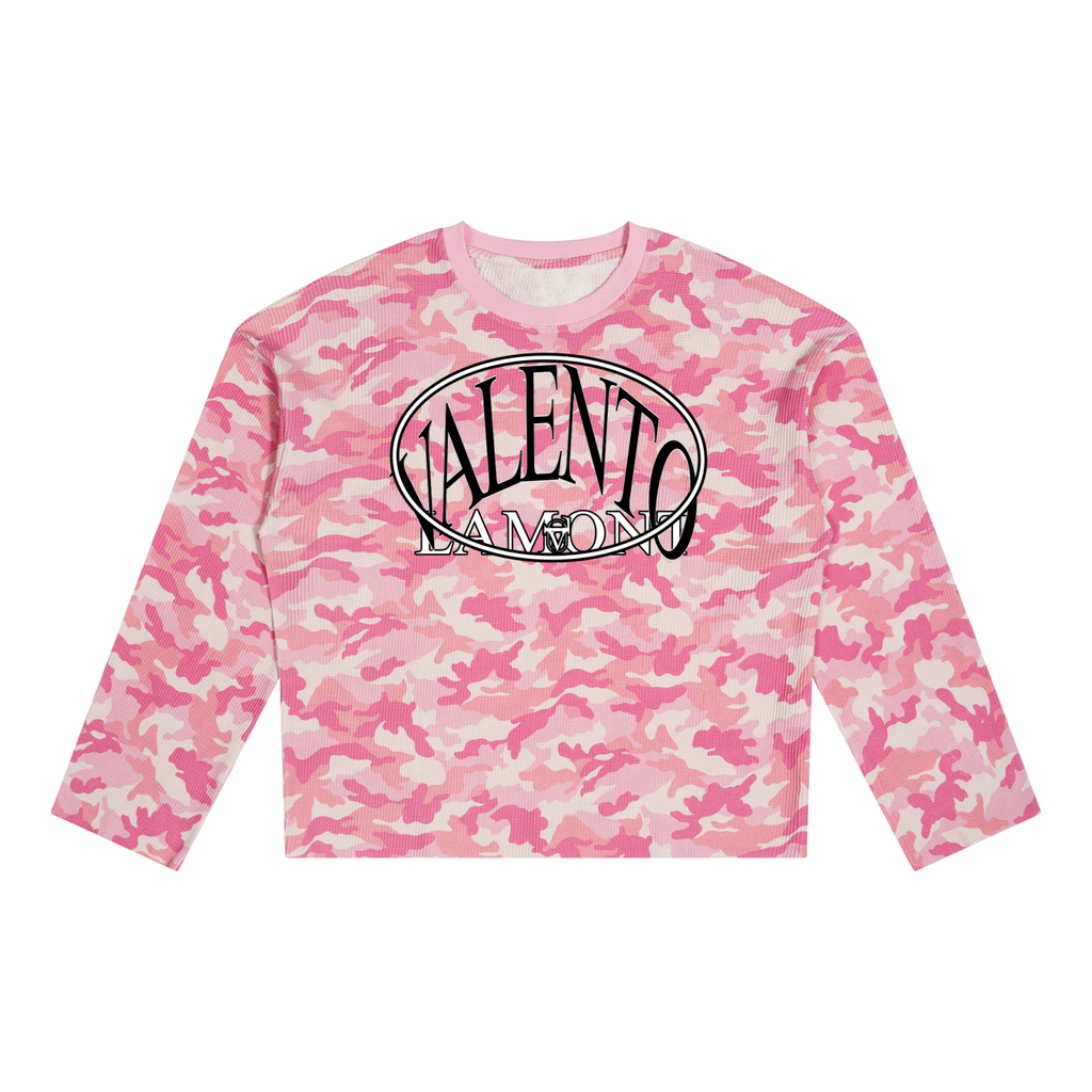 Unisex Camo Waffle Raw Edge T-Shirt