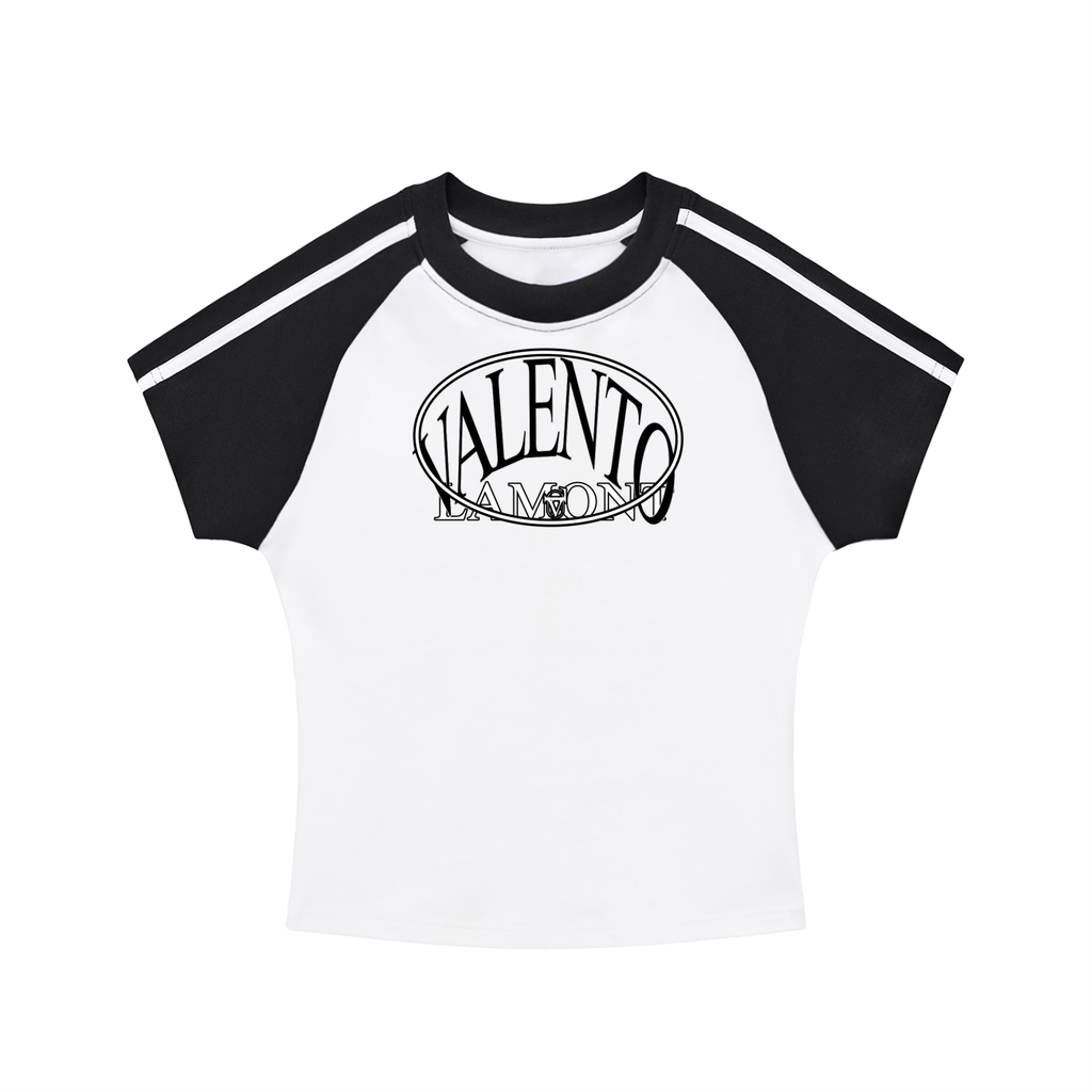 Contrast Stripes Bodycon Raglan  Sleeve T-Shirt