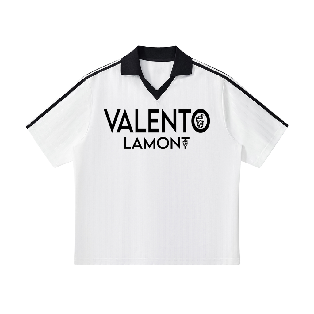 Contrast Collar Striped Soccer Jersey