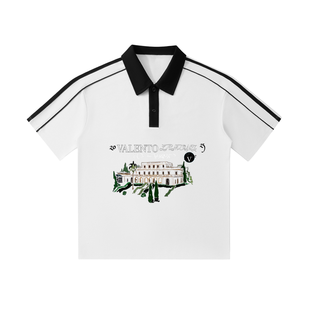 Contrast Collar Short-Sleeve Polo Shirt