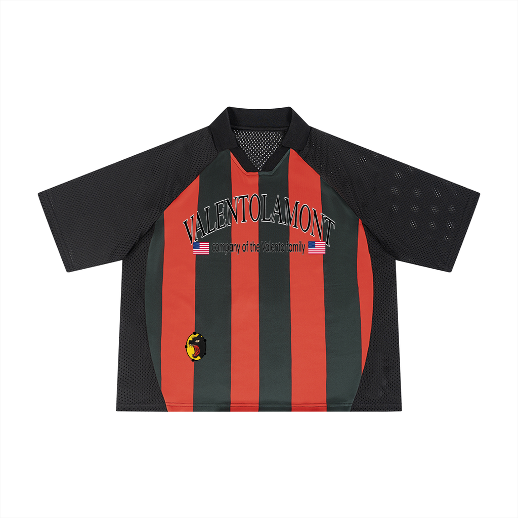 Unisex Striped Mesh Boxy Soccer Jersey