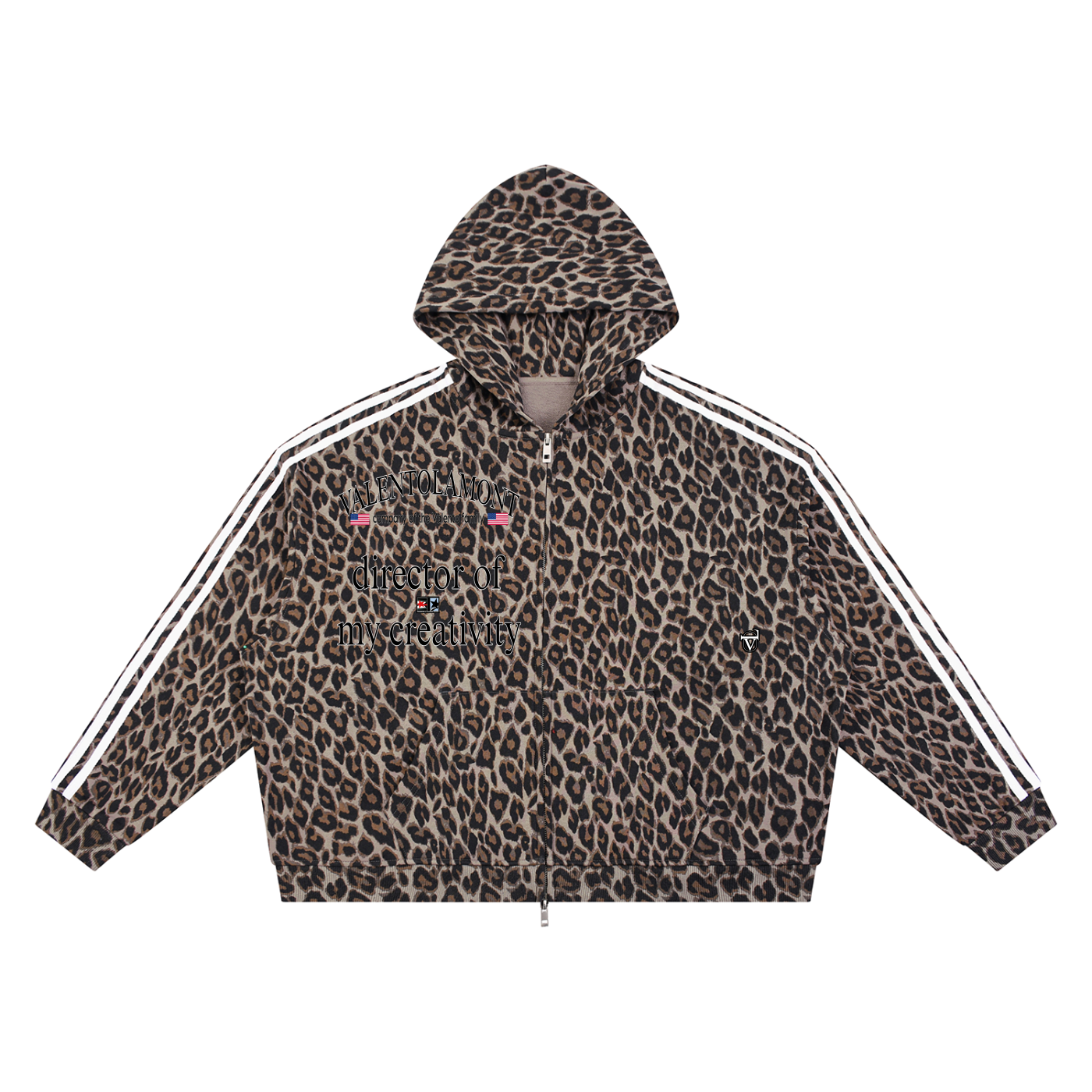 Unisex Leopard Full Zip Hoodie