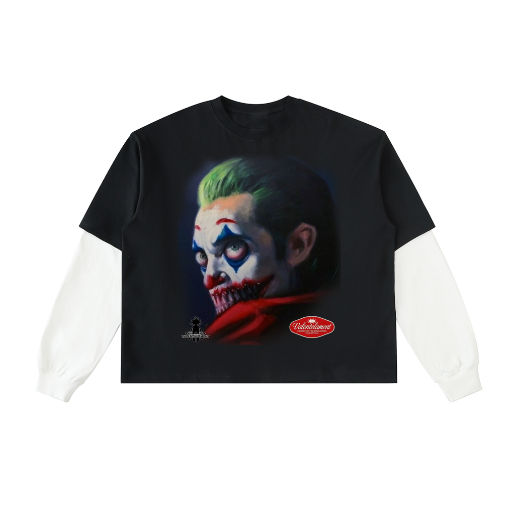 Layered Contrast Sleeve Cotton T-Shirt