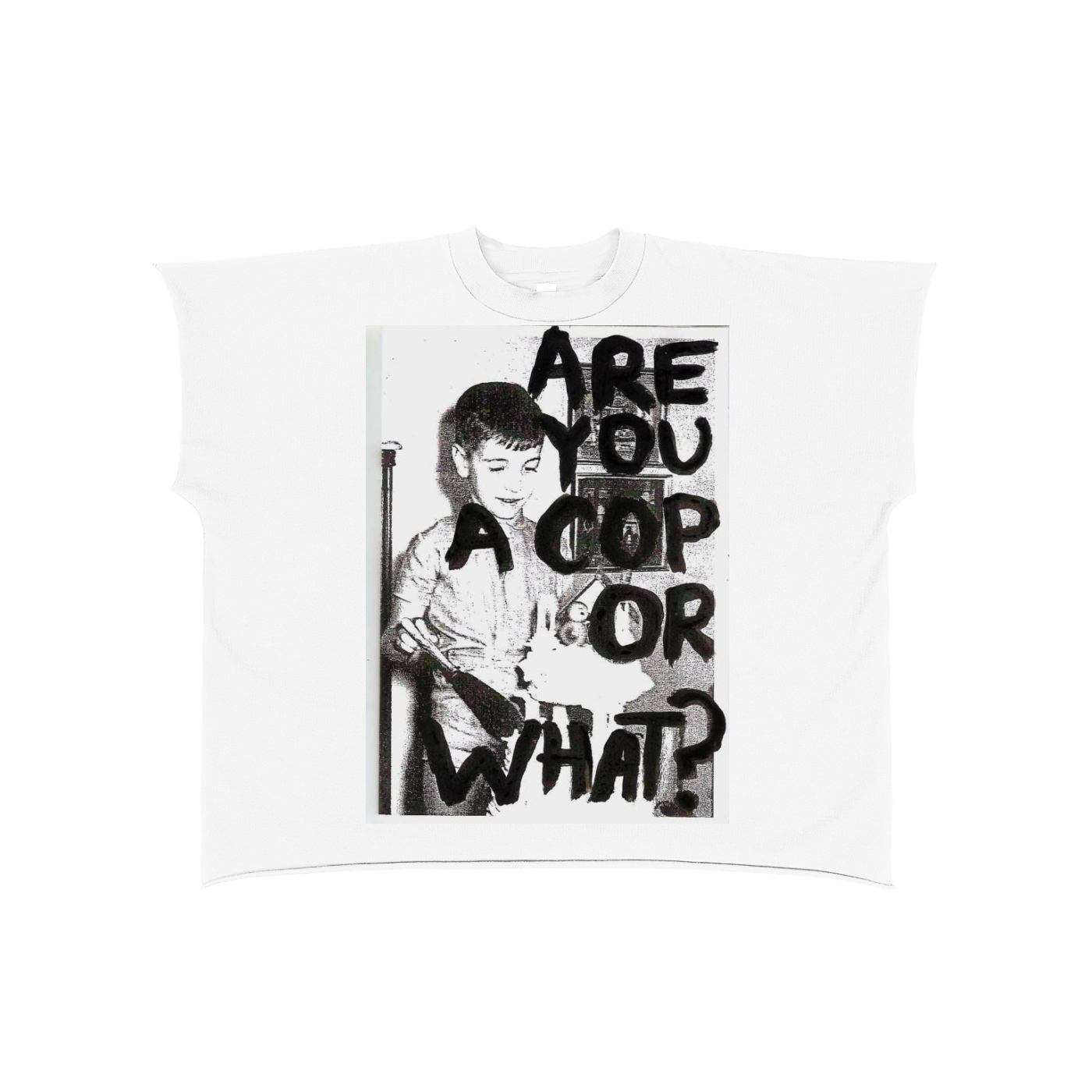 Raw Edge Boxy Non-Shrink T-Shirt