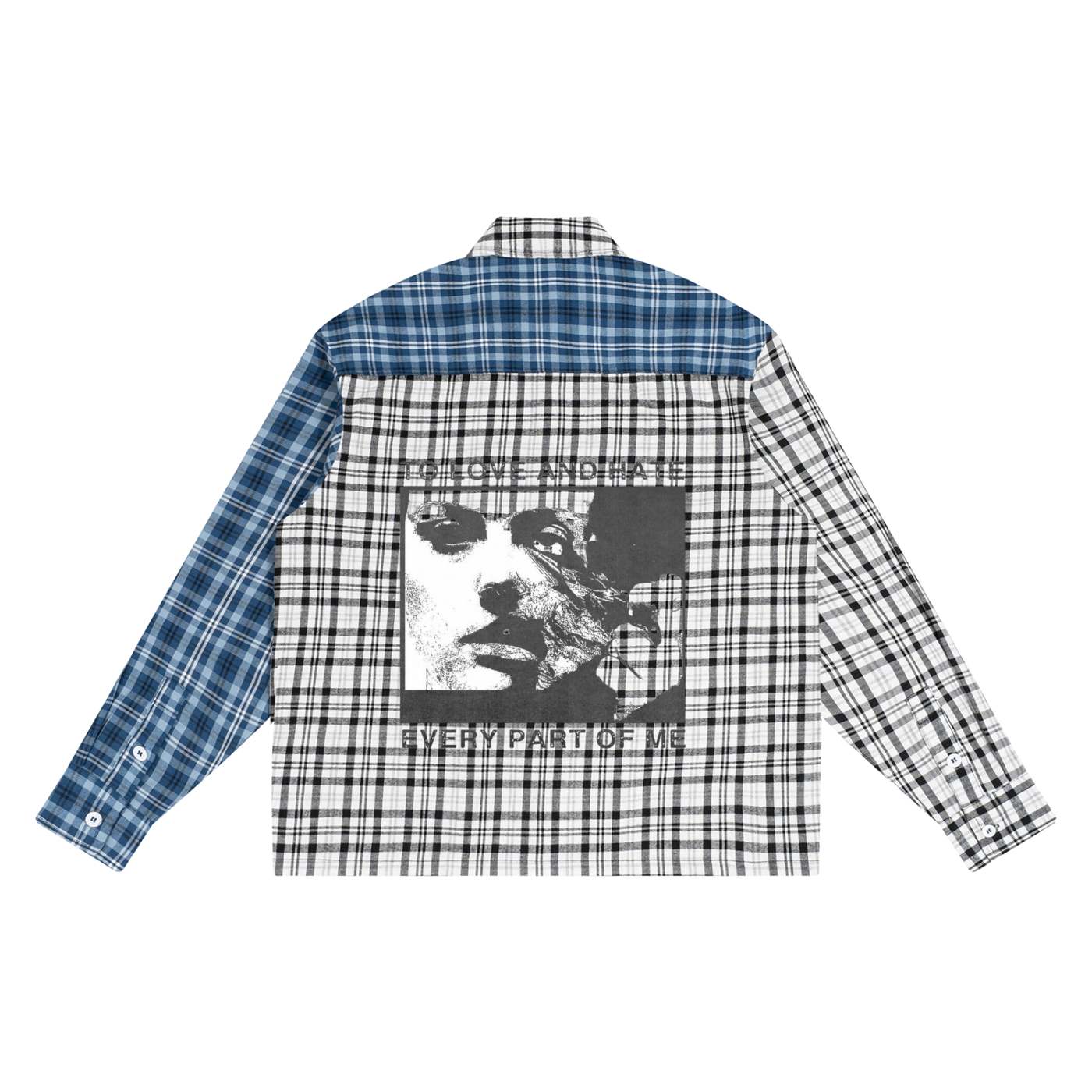 Unisex Oversized Plaid Color Block Shirt