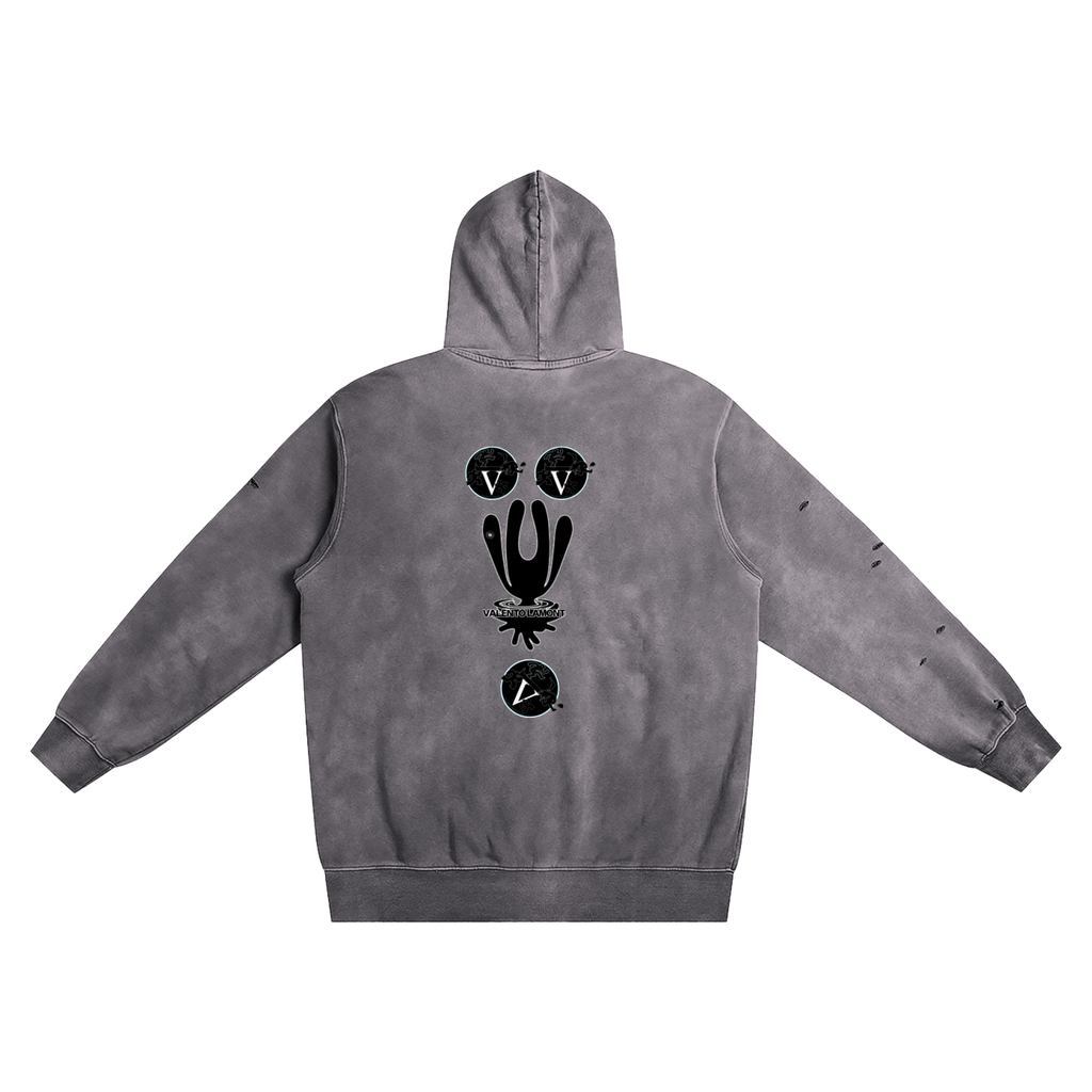 Heavyweight Pure Cotton Hand-Frayed Monkey Washed Hoodie