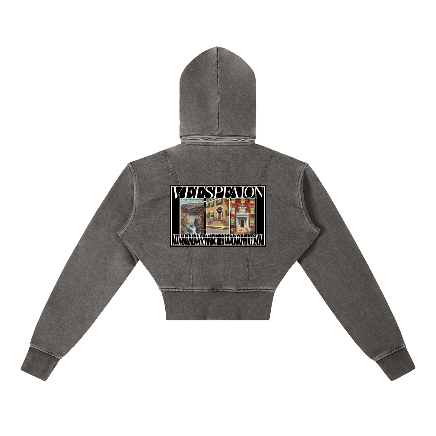 Vintage Washed Cropped Fleece Hoodie