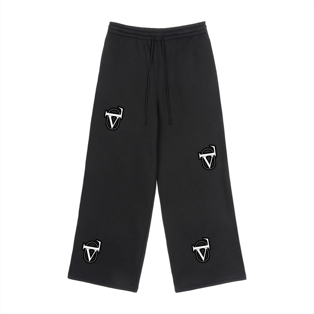 Fleece Drawstring Straight-Leg Sweatpants