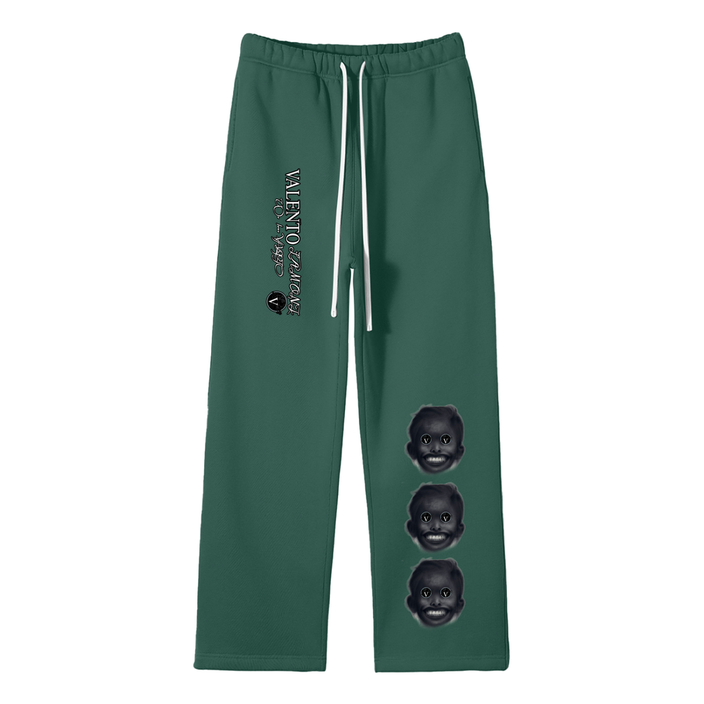 Unisex Solid Color Fleece Straight Leg Pants