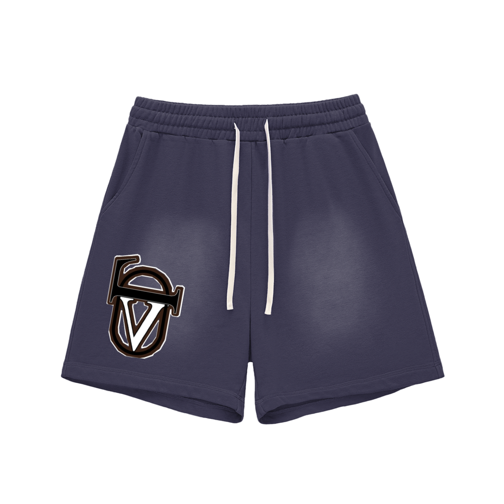 Sun Fade Raw Edge Cotton Shorts