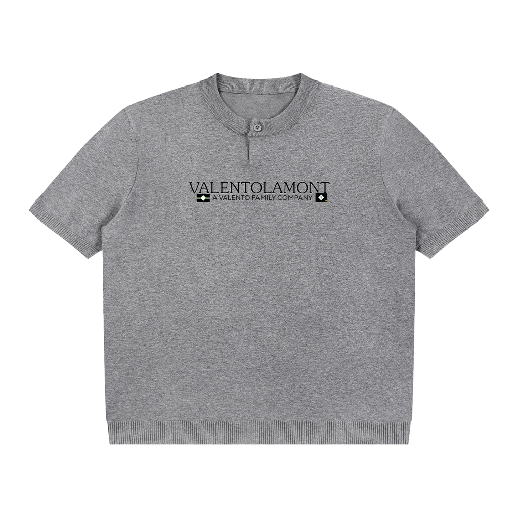 Cotton Knit Short Sleeve Henley T-Shirt