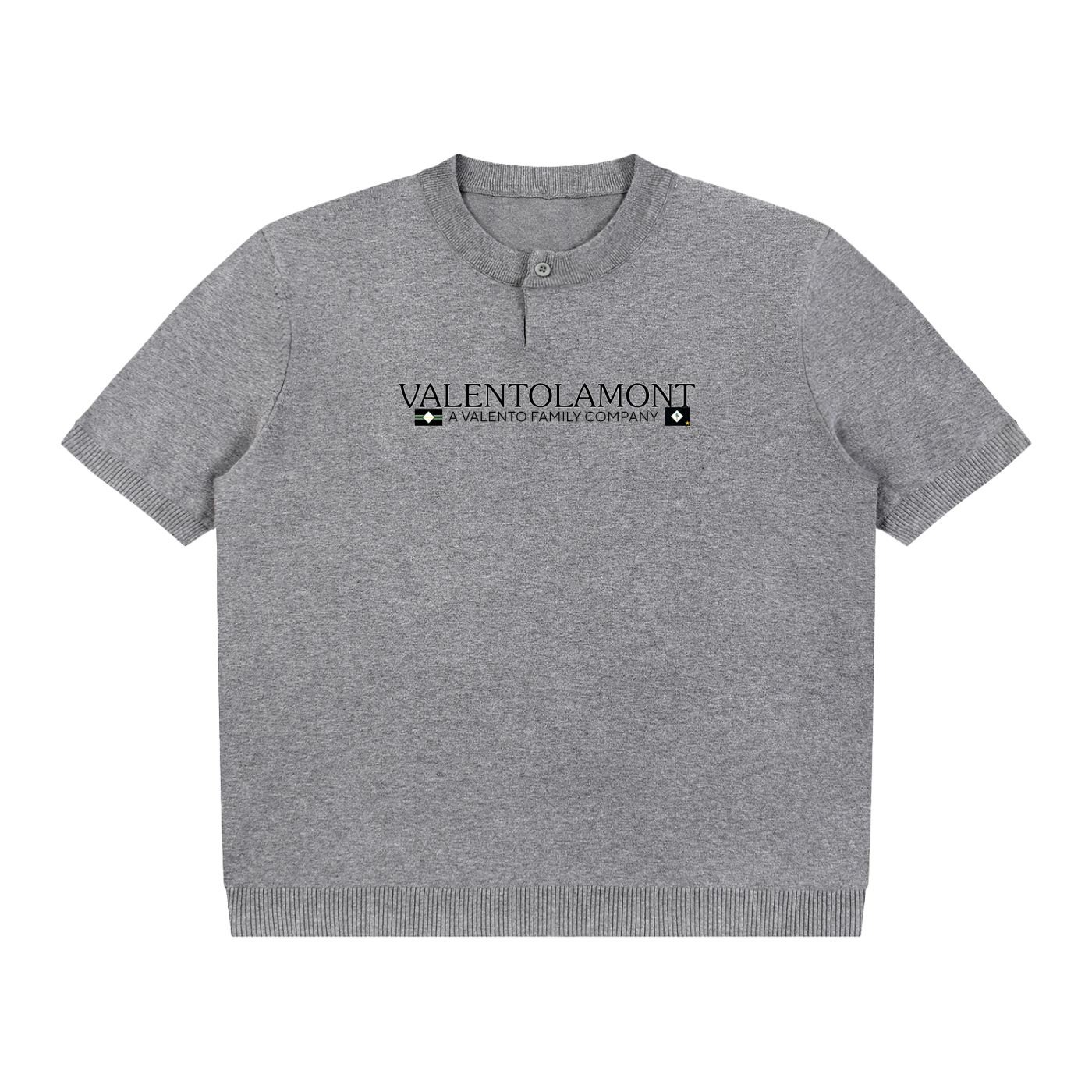 Cotton Knit Short Sleeve Henley T-Shirt
