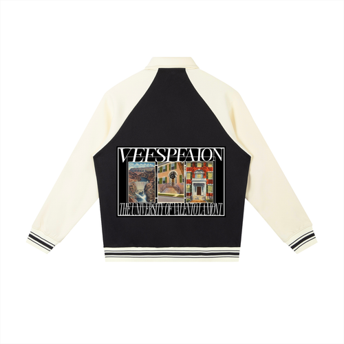 Contrast Raglan Sleeve Baseball Jacket