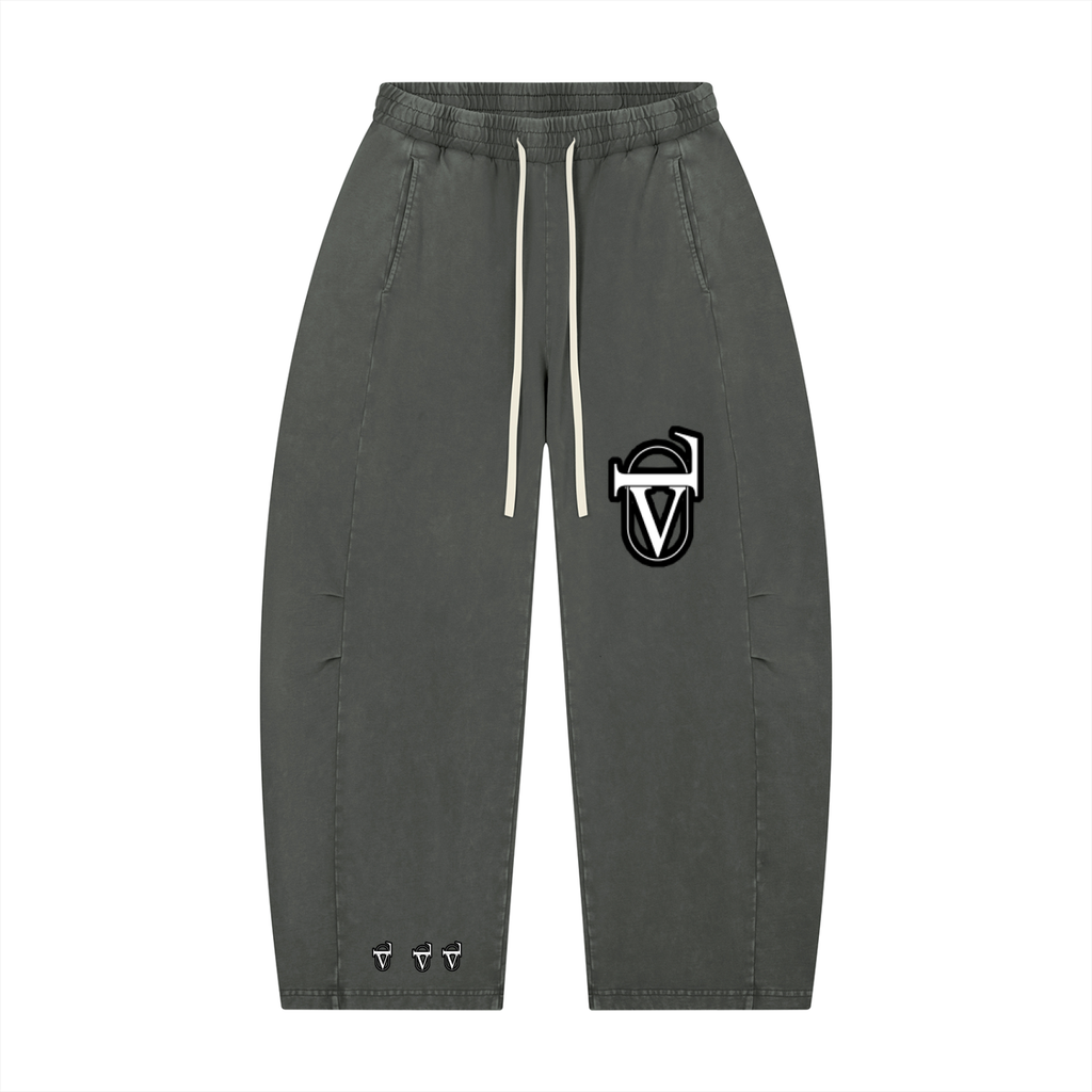 Unisex Mineral Wash Barrel Leg Pants